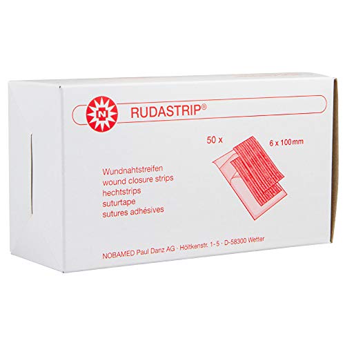 RUDASTRIP Wundnahtstreifen steril weiß Packung à 50 Steril-Sets, Ausführung:Steril-Set à 10 Streifen. 6 mm x 100 mm