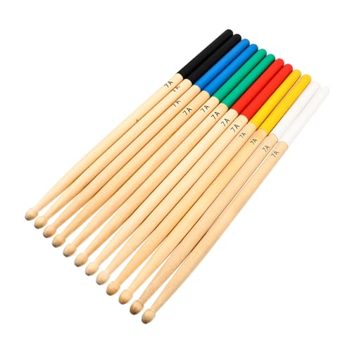 6 pares de baquetas de madera para batería, con agarre antideslizante y superficie lisa, accesorios para instrumentos de percusión manual miniatura 1