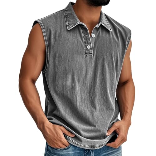 Débardeur sans manches sport homme boutonné pour rester au frais