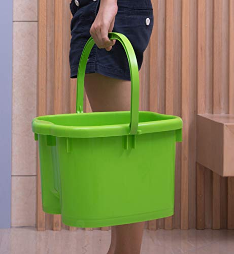 Image of Small Green Foot Massage Spa Bath Bucket for Foot Soaking, Relaxing Massage, Pedicure Care, and Home Spa Use