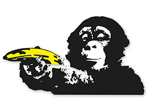 Banksy Kult Aufkleber Banana Monkey Sticker Affe Graffiti Streetstyle...