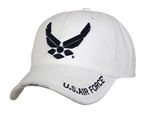 Rothco Deluxe U.S. Air Force Wing Low Profile Insignia Cap (US, Alpha, One Size, White)