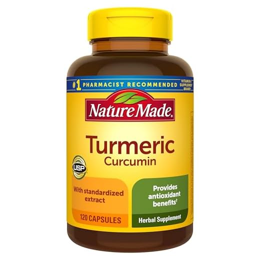 Nature Made Turmeric Curcumin 500 mg, Turmeric Curcumin Supplement for Antioxidant Support, Herbal Supplements, 120 Capsules, 120 Day Supply