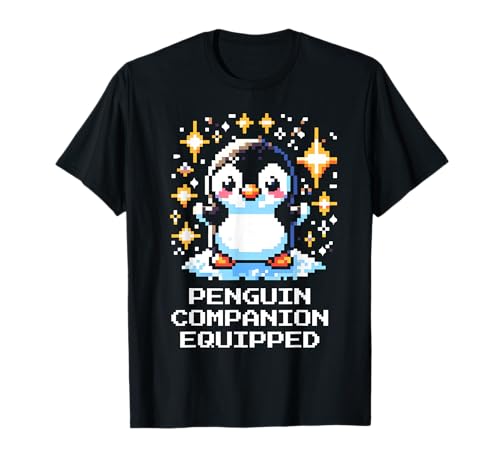 Compañero de pingüino Equipado | Diseño Pixel Ice Sidekick Camiseta