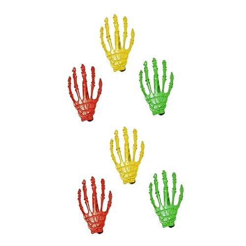 ABOOFAN 6pièces Barrette Squelette Main Accessoires Halloween Gothiques Pour Cheveux Style Punk Rock