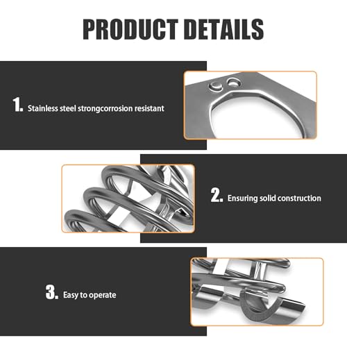 Image of 2 PCS RV Water Heater Cover Latch Fastener, Stainless Steel Water Heater Door Lock Torsion Cam Lock, Easy-operation Thumb Ring + Spring Accessory, Suitable for Cars, RVs, Campers (Silver)