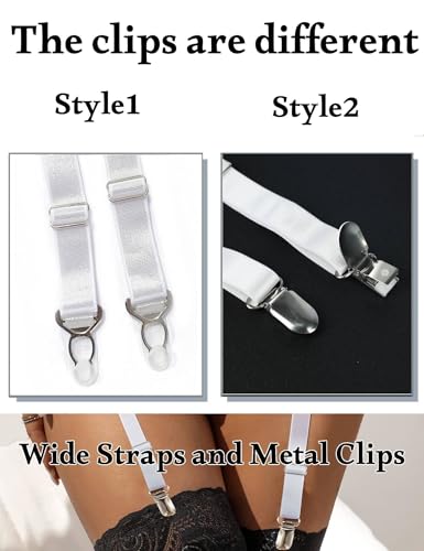 Image of Women Floral Lace Garter Belt Plus Size Mesh Suspender Belt Set with 4 Straps Metal Clip for Thigh Highs
