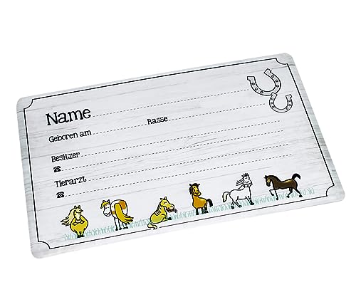 Brillibrum Design Metall Boxenschild Pferd Stallschild wetterfest individuelles Pferdeboxenschild Stalltafel Pferd (Ohne Gravur)