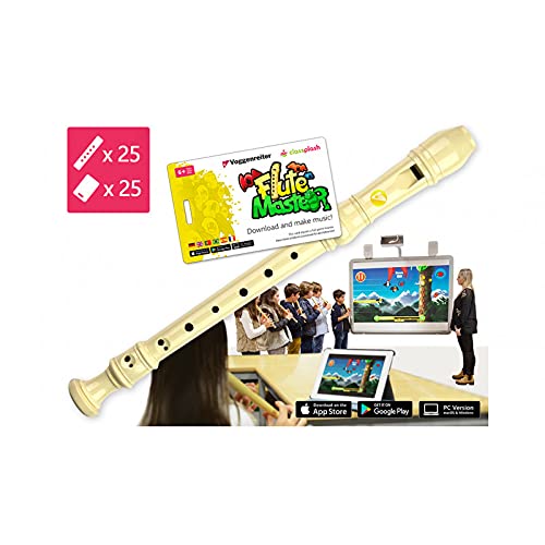 Voggenreiter Blockflötenkiste "Flute Master 2" barocke Griffweise, (25 Blockflöten Kunststoff + 25 x App-Lizenz), 51-teilig inkl. Aufbewahrungs-Kiste, für bis zu 25 Kinder, ab 6 Jahre