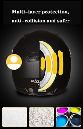 Retro Half Face Motorcycle Helmet Dual Visor Open Face Motorbike Helmet Dot Approved Baseball Cap Helmet For Adults Men Women Skull Cap Helmet For Biker Cruiser Scooter Street Bike Helmet 8,M #TOP2