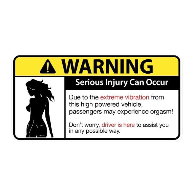 SSTS PRINT Attention Remove Bra Female Funny Caution Warning Decal Sticker 5x3