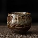 Dimensions : 6,2 x 5 cm Tasse à thé en grès, tasse maître japonaise de style ancien, tasse à café matcha faite à la main japonaise pour la maison, ensemble de thé Kung Fu, tasse à café matcha (style B)