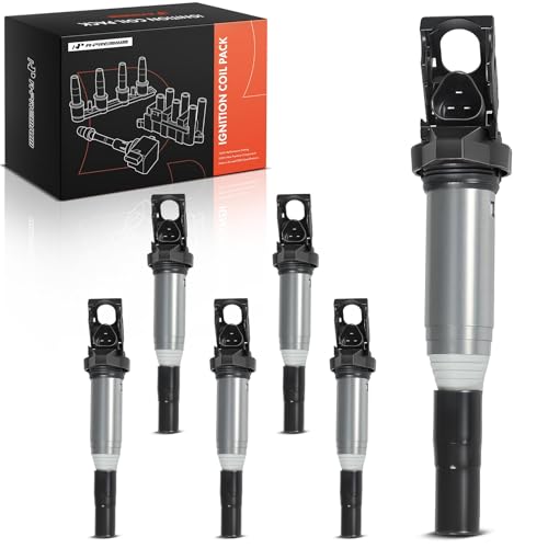 A-Premium Engine Ignition Coil Packs Compatible with BMW 325i 325Ci 328i 330Ci 335i 435i 525i 528i 530i 535i 640i 740i E60 E61 E70 E71 E82 E88 E90 E91 E93 F30 E85 E89 12137571643 6-PC Set