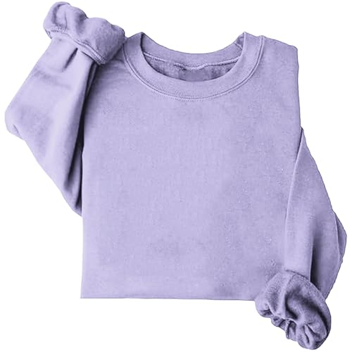 Women's Casual Crew Neck Sweatshirts Loose Fit Solid Color Oversized Long Sleeve Basic Tops Fall Pullover Sweatshirts3