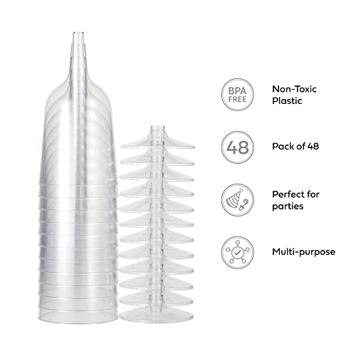 Matana 48 Pc Clear Plastic Wine Glasses With Stem For Parties (6Oz) - Plastic Wine Cups, Wine Goblets For Wedding, Anniversary, Garden, Parties, Indoor, Outdoor Events, Barbecue - Bpa Free & Reusable #TOP4