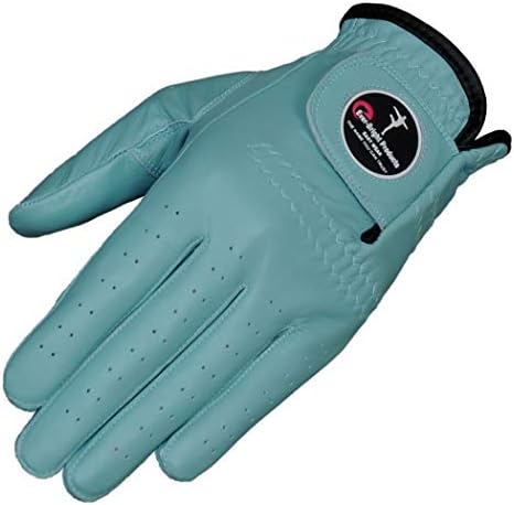 Ever-Bright Men's Golf Gloves OptiColor Premium Leather Golf Glove (Sky Blue, Left Medium/Large)