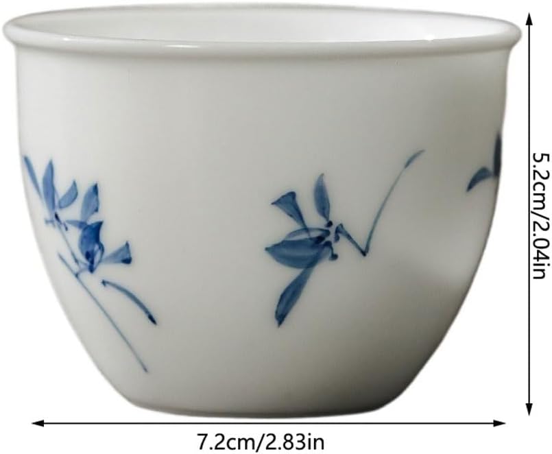 GSOUL Kungfu Tea cup Men's Home Office Tea Cup Hand-painted Phalaenopsis Ceramic Jar Owner's Personal Small Tea Cups