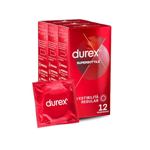 Durex Settebello Super Sottile Preservativi ad Alta Sensibilità (0,055 mm), 36 Profilattici