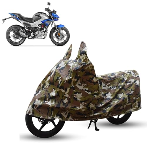 Image of Sulfar Bike Cover for Hero MotoCorp Hunk 440 SX (Performance) | Waterproof, Dustproof & UV Protected | All Weather Two Wheeler Cover (Army Green) New 2026 Variants