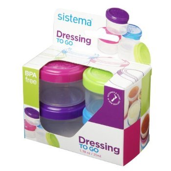 2 X Sistema Pots to Go Dressing, Pack of 4