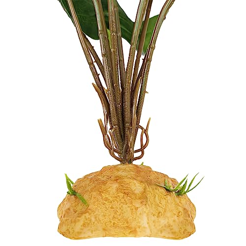Woyrise Reptile Artificial Plants Terrarium Decor, Amphibian Habitat Hideout Bearded Dragon Tank Decorations fit Crested Gecko Leopard Lizard Chameleon Ball Python Snake Frog - Tall Monstera