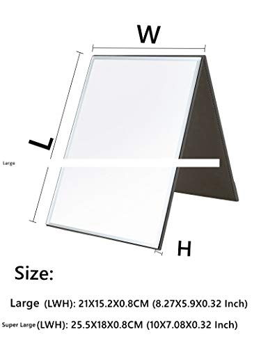 Miroir de maquillage portable Super HD grand modèle avec support réglable - 8