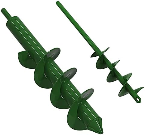 JEMOSH Extended Length Garden Auger Drill Bit for Planting, 1.88x15.74", 3.85x15.74" Post Hole Digger, Bulb Planter Tool, Easy Garden Planting Auger for Cordless Drill for 3/8” Hex Drive Dril
