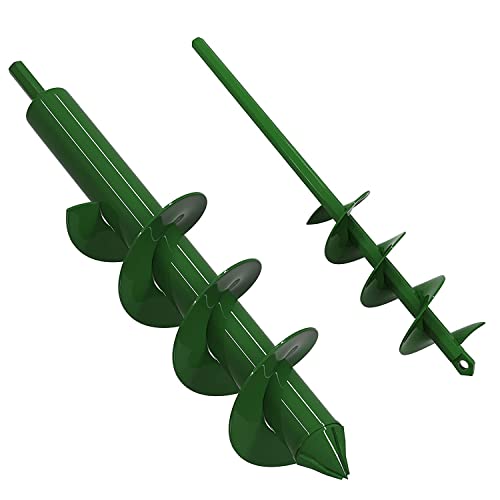 Jemosh Extended Length Garden Auger Drill Bit For Planting, 1.88X15.74", 3.85X15.74" Post Hole Digger, Bulb Planter Tool, Easy Garden Planting Auger For Cordless Drill For 3/8” Hex Drive Dril #TOP2