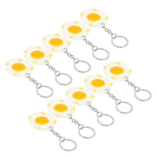 Homoyoyo 10pcs Poached Egg Keychain Charms Handmade Pendant Decor for Bags Stylish Diy Accessories All Occasions