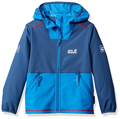 Preisvergleich Produktbild Jack Wolfskin Jungen Turbulence Boys Elastisch Atmungsaktiv Windabweisend Wasserabweisend Outdoor Softshelljacke, blau(ocean wave) , 176