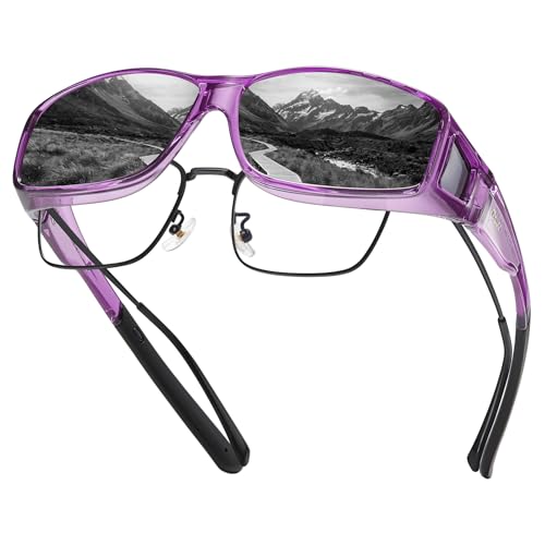 DUCO Herren und Damen Fit Over Sonnenbrille Polarisiert Unisex Brille UV400 Schutz Wrap Around...