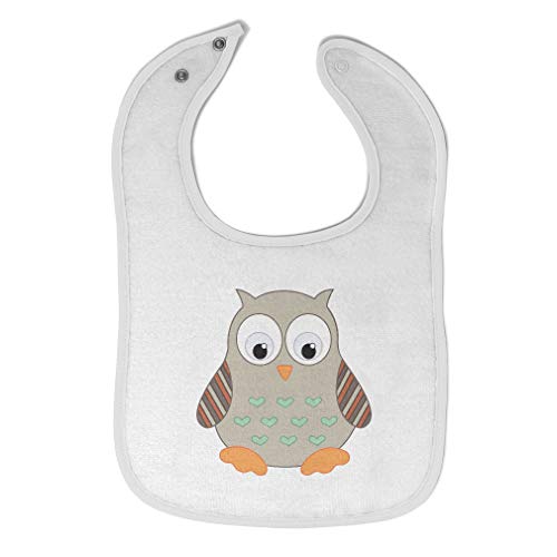 Custom Baby Bibs Burp Cloths Owl Toy Blue Gray Cotton Baby Items for Baby Girl & Boy White Design Only