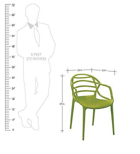 Image of CELLO Atria Chair - Green | Strong and Durable | Easy to Clean | Chair for Living Room, Bed Room, Kitchen, Office Room, Outdoor | 3 Years Warranty