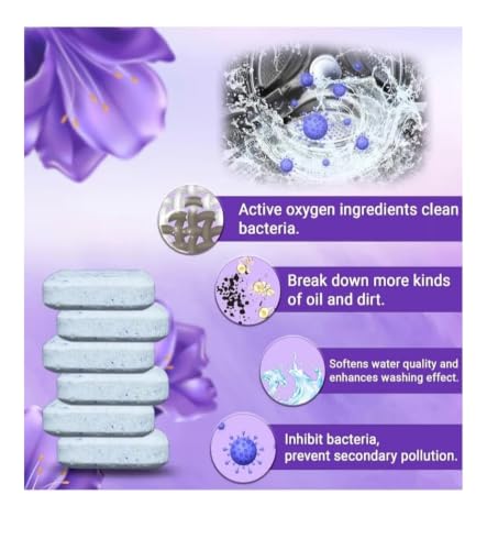 Image of Washing Machine Cleaner Tablets (18Tablets) | Drum & Pipe Deep Cleaner | Lavender Scent | Removes Odour, Limescale & Residue | For Front Load & Top Load Fully Automatic Washing Machines