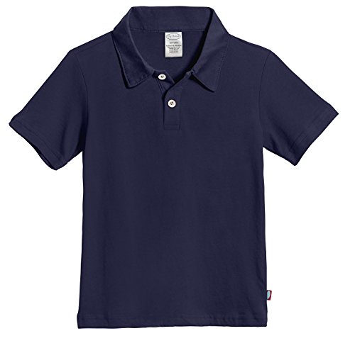 City Threads' Boys All Cotton Short Sleeve 2 Button Polo Uniform Shirt for School Semi Formal Event
