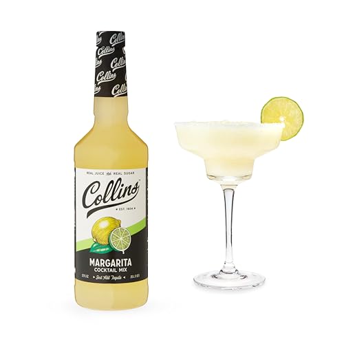 Collins Margarita Mix, Made With Lime, Lemon, and Orange Juice With Natural Flavors, Cocktail Recipe Ingredient, Home Bar accessories Cocktail Mixers, 32 fl oz