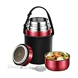 Thermobehälter für Essen Groß 1000ml, AmazeFan Edelstahl Warmhaltebehälter Essen, Thermo Lunchbox Essensbehälter, Suppen Thermobehälter für Kinder Babybrei Erwachsene Schule Freien Büro, BPA frei