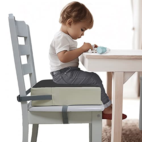 Eiury Toddler Dining Table Booster Seat, Pu Washable Waterproof Double Seat Belt Non-Slip Bottom Booster Seat For Dining Toddler, Portable Travel Increase Cushion #TOP1