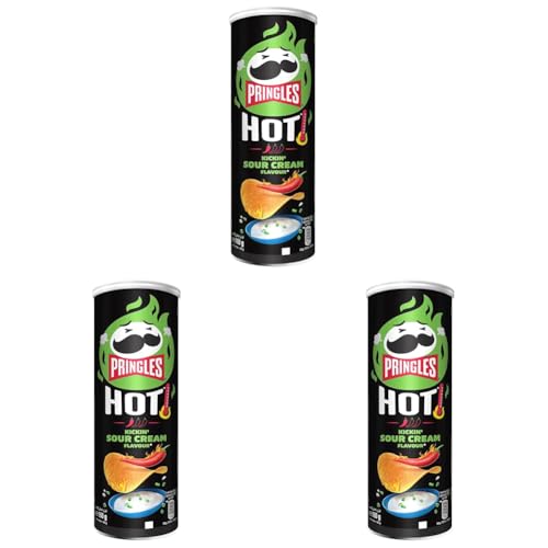 Pringles Hot Kicking Sour Cream 160g (Paquete de 3)