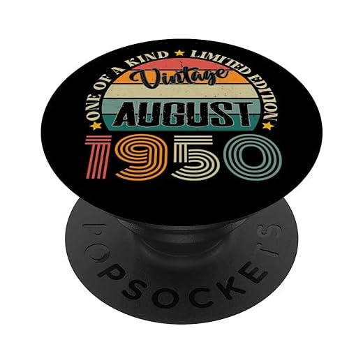 74 Años Vintage Agosto 1950 74 Cumpleaños Retro PopSockets PopGrip Intercambiable