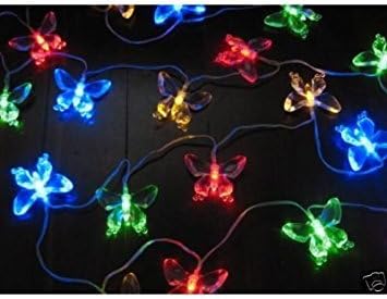 LEDMOMO 20 LEDs Solar String Lights LED Butterfly Fairy Light Outdoor Waterproof 4.5m (Multicolour Light)