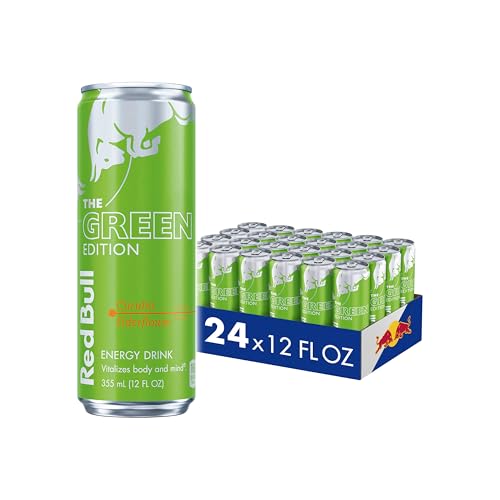 Red Bull Green Edition Energy Drink, Curuba Elderflower, with 114mg Caffeine plus Taurine & B Vitamins, 12 Fl Oz, Pack of 24 Cans