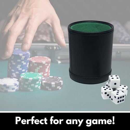 Fat Cat Felt Lined Dice Cup With 5 Dice #TOP1