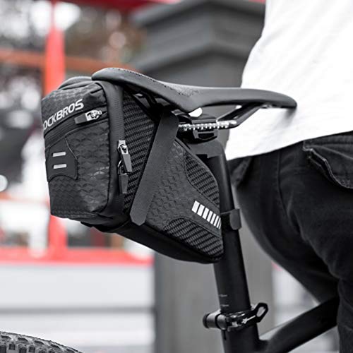ROCKBROS Bike Saddle Bag Bike Seat Bag Cycling Wedge Pack for Mountain Road Folding Bike 1.5L Bicycle Under Seat Pouch for Bike Accessories Storage - Image 3