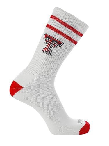 Texas Tech Red Raiders Socks Vintage Soft Cotton Sock with Stripes – NCAA Licensed | Scarlet & Black Texas Tech University | College Fan Gameday Apparel for Men & Women | Men's & Women's (Medium)