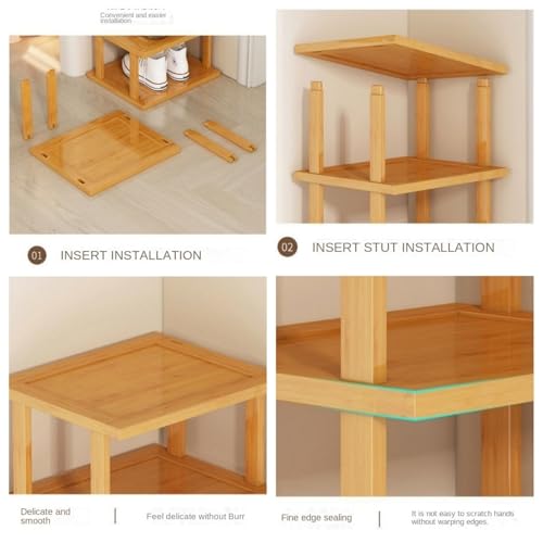 Meuble à chaussures empilable et modulable en bois à niveaux étroits - 3