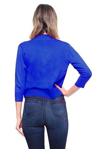 Image of Cielo Women's Soft Solid Open Front 3 /4 Sleeve Sweater Cardigan