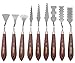 Ationgle Palette Knife 9 Pieces Paint Knives Set Palette Scraper Basic Painting Tools Kit with Stainless Steel Blade and Wooden Handles for Oil Acrylic Painting