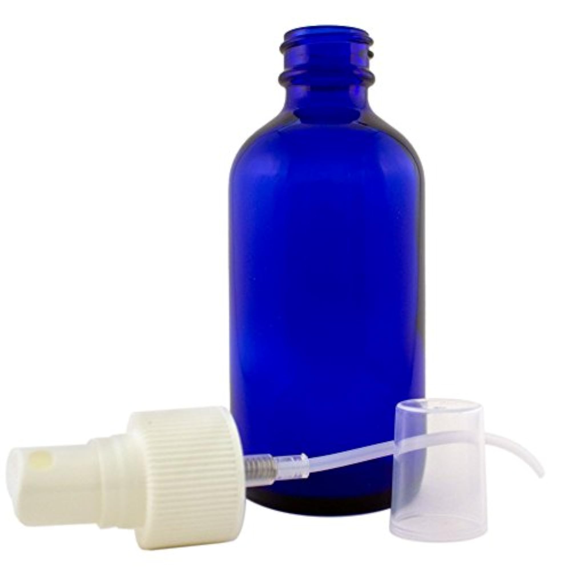 Cobalt Blue Boston Round Glass Bottles with Options