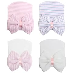 4 Pack Hat: Cloth Bow White & Pink & Pink Bow & Pink Blue White